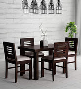 moonwooden Sheesham Wood Dining Table 4 Seater Dining Table with Chair || Dining Table Set || Dining Room Set || Four Seater Dining Set | 4 Seater, Warm Chestnut Finish